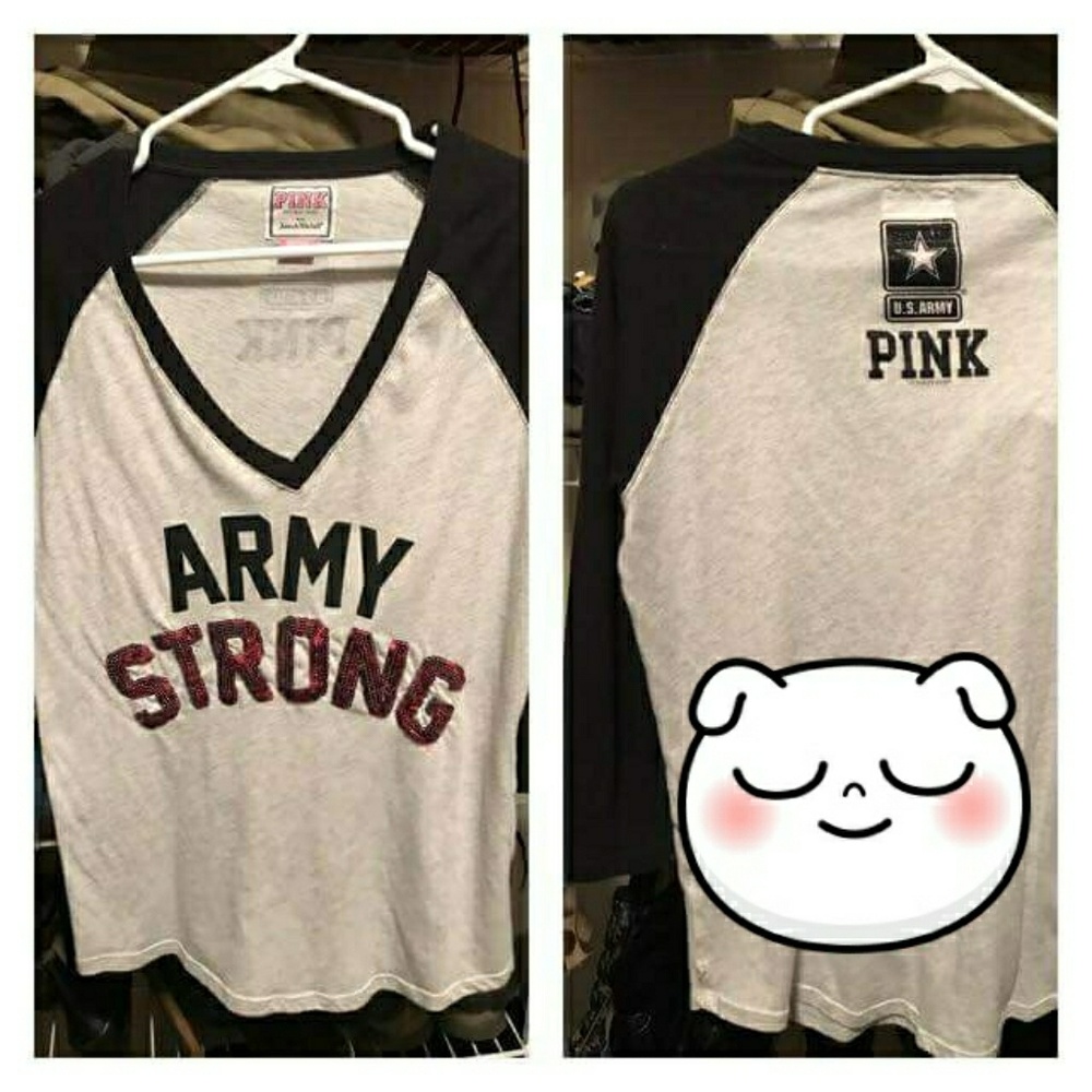 VS Pink Army baseball style tee